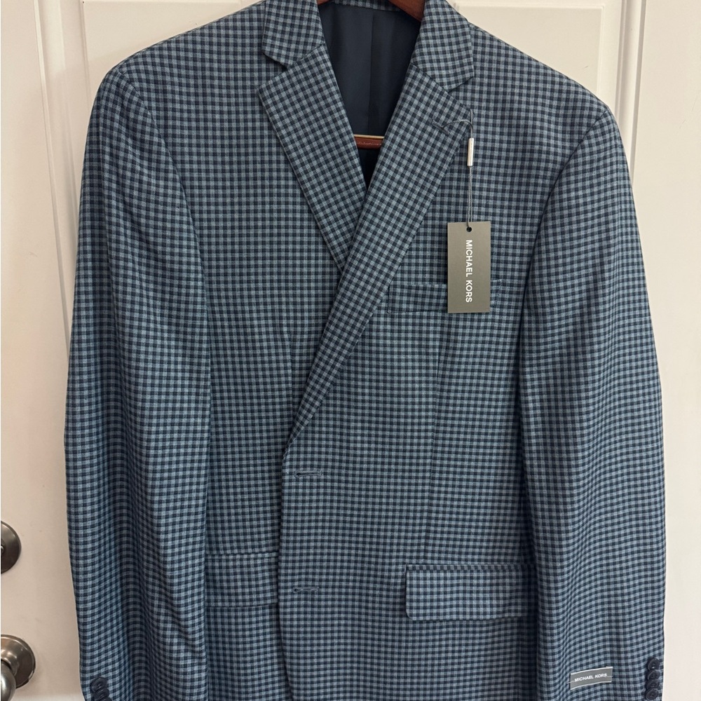 Michael Kors Navy Checkered Blazer Brand New Never Worn